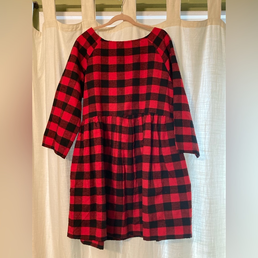 Shein Buffalo Plaid Babydoll Dress sz Small